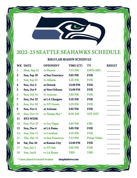 seahawks scheduke|Seattle Seahawks Schedule .